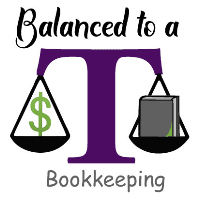 Balanced to a T Bookkeeping Logo