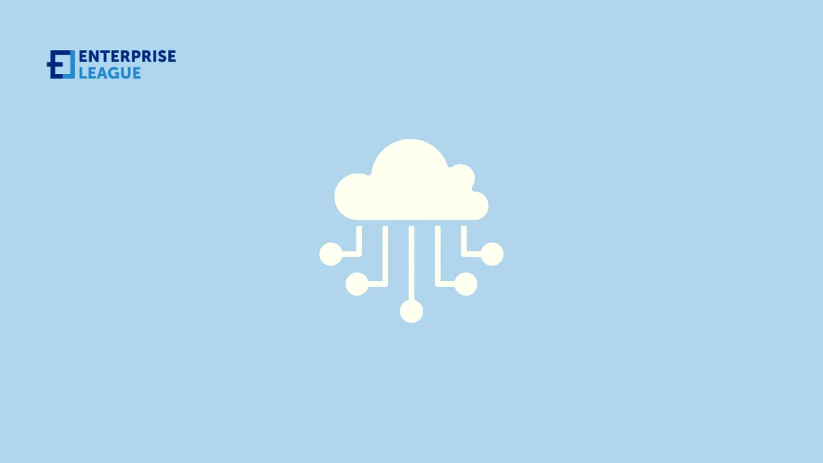 Illustration of a white cloud icon connected to network lines