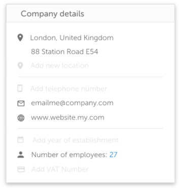 Screenshot from company details